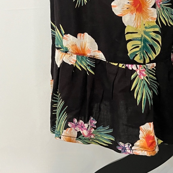 Blue Island Strapless Black/Floral Jumper (Hawaiian) Sz M - Picture 6 of 9